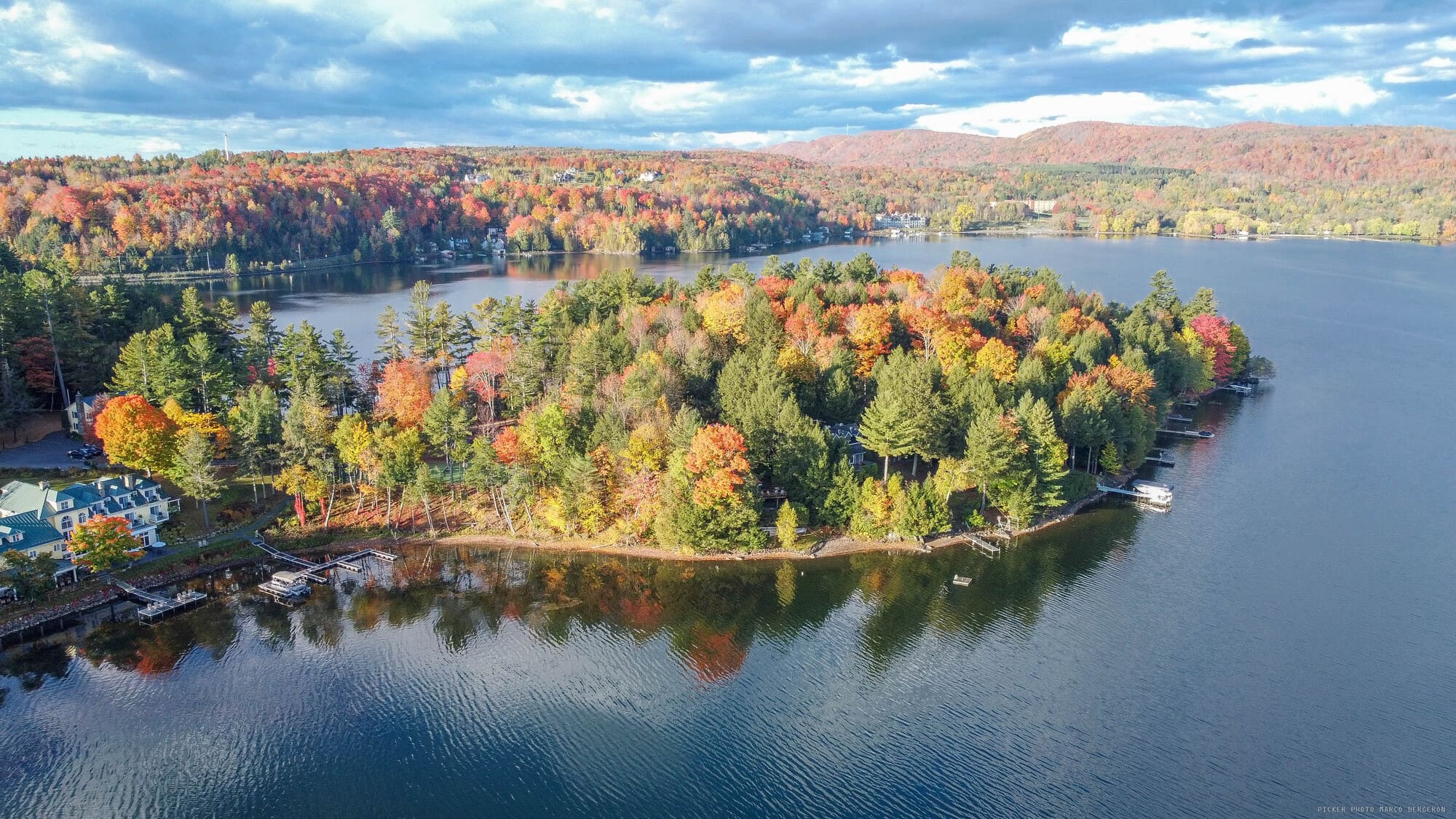 Vue aérienne du lac Wassawippi